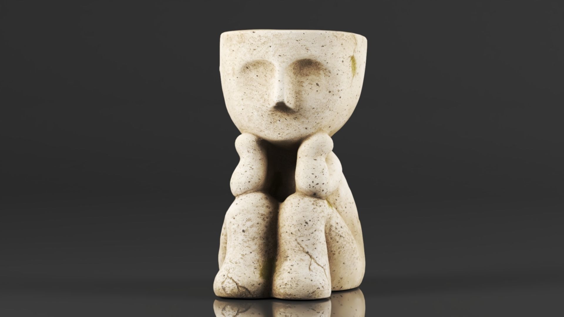 Aclema Head Planter Plant Flower Pots Unique Face Succulent 3D print model_2