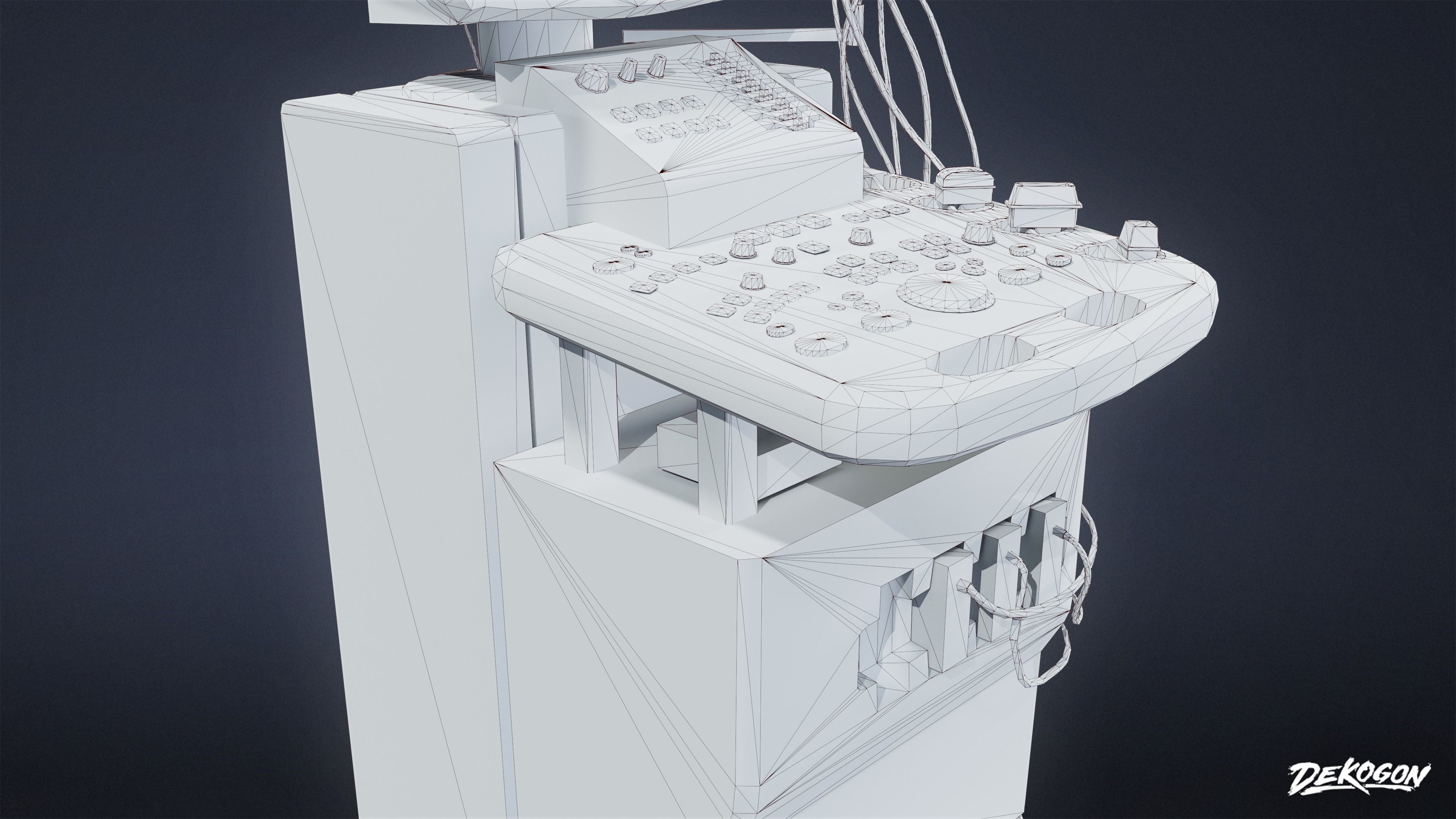 HOSPITAL - Ultrasound Machine 01 - LOW POLY Low-poly 3D model_8