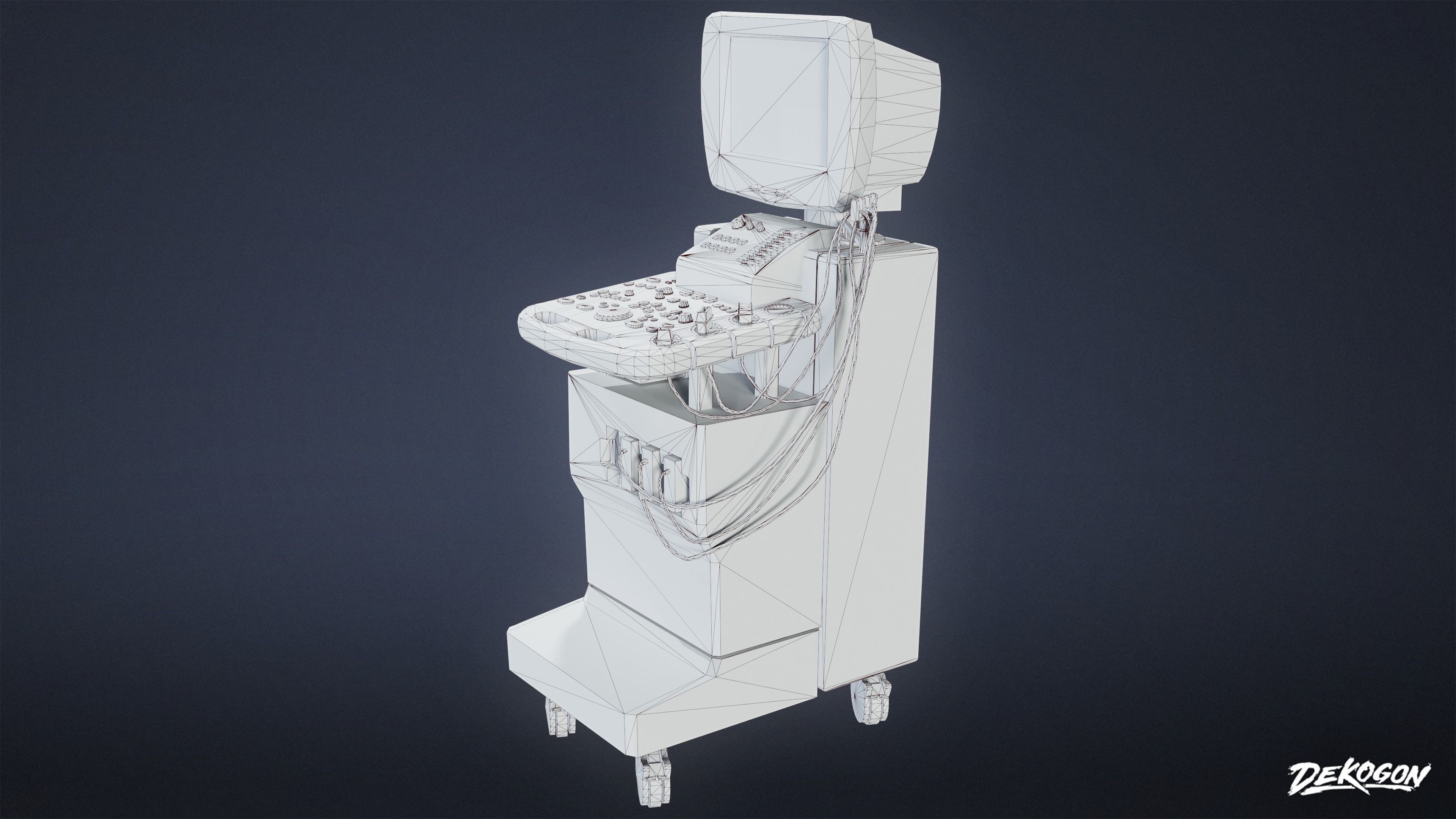 HOSPITAL - Ultrasound Machine 01 - LOW POLY Low-poly 3D model_9