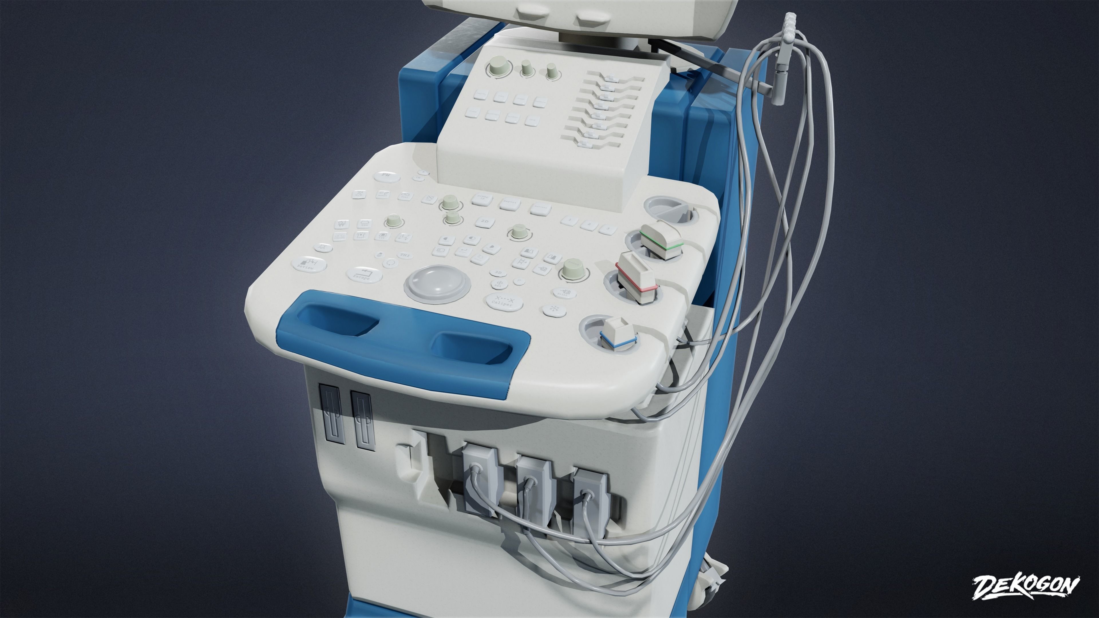 HOSPITAL - Ultrasound Machine 01 - LOW POLY Low-poly 3D model_5