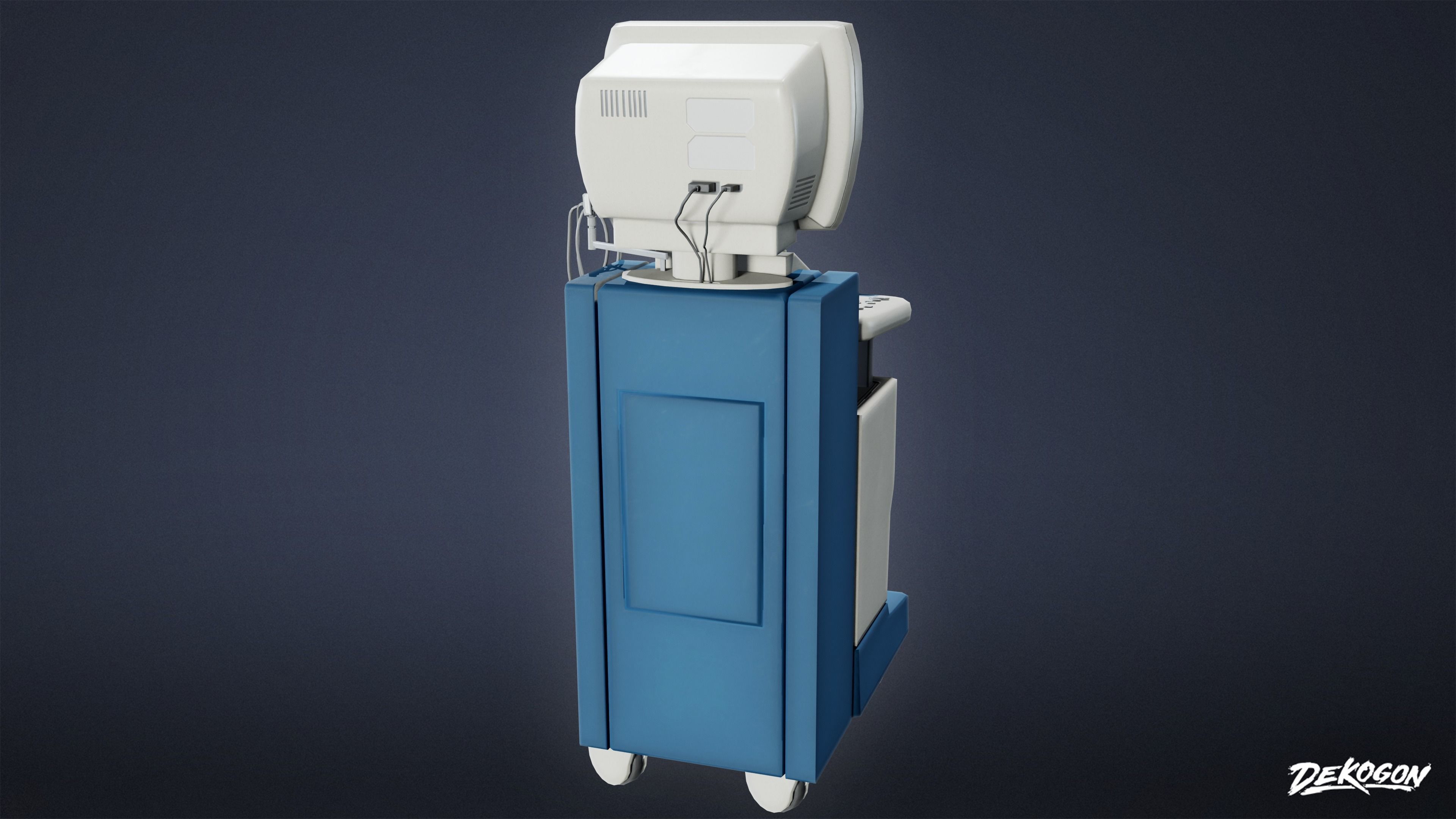 HOSPITAL - Ultrasound Machine 01 - LOW POLY Low-poly 3D model_3