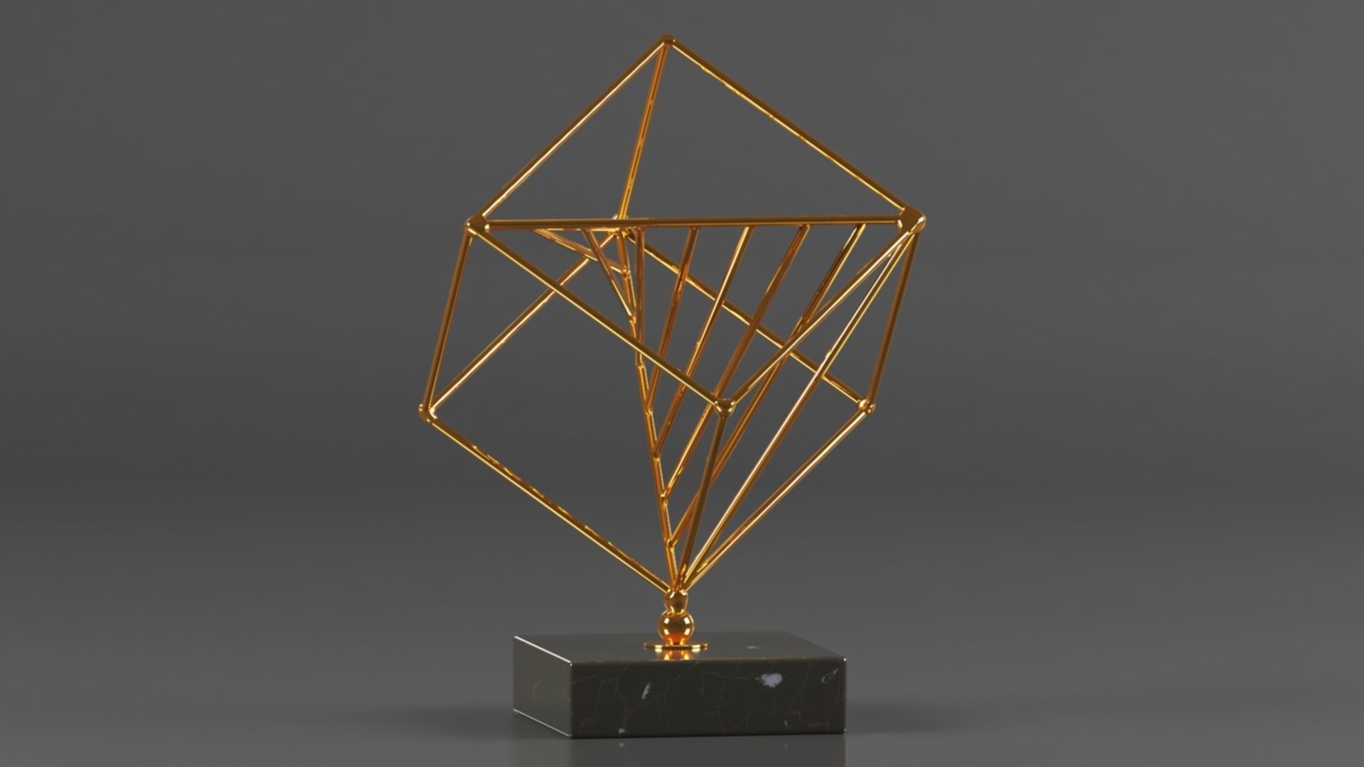 Art Amaze Abstract Figure Gold Decor Accent 3D print model_2