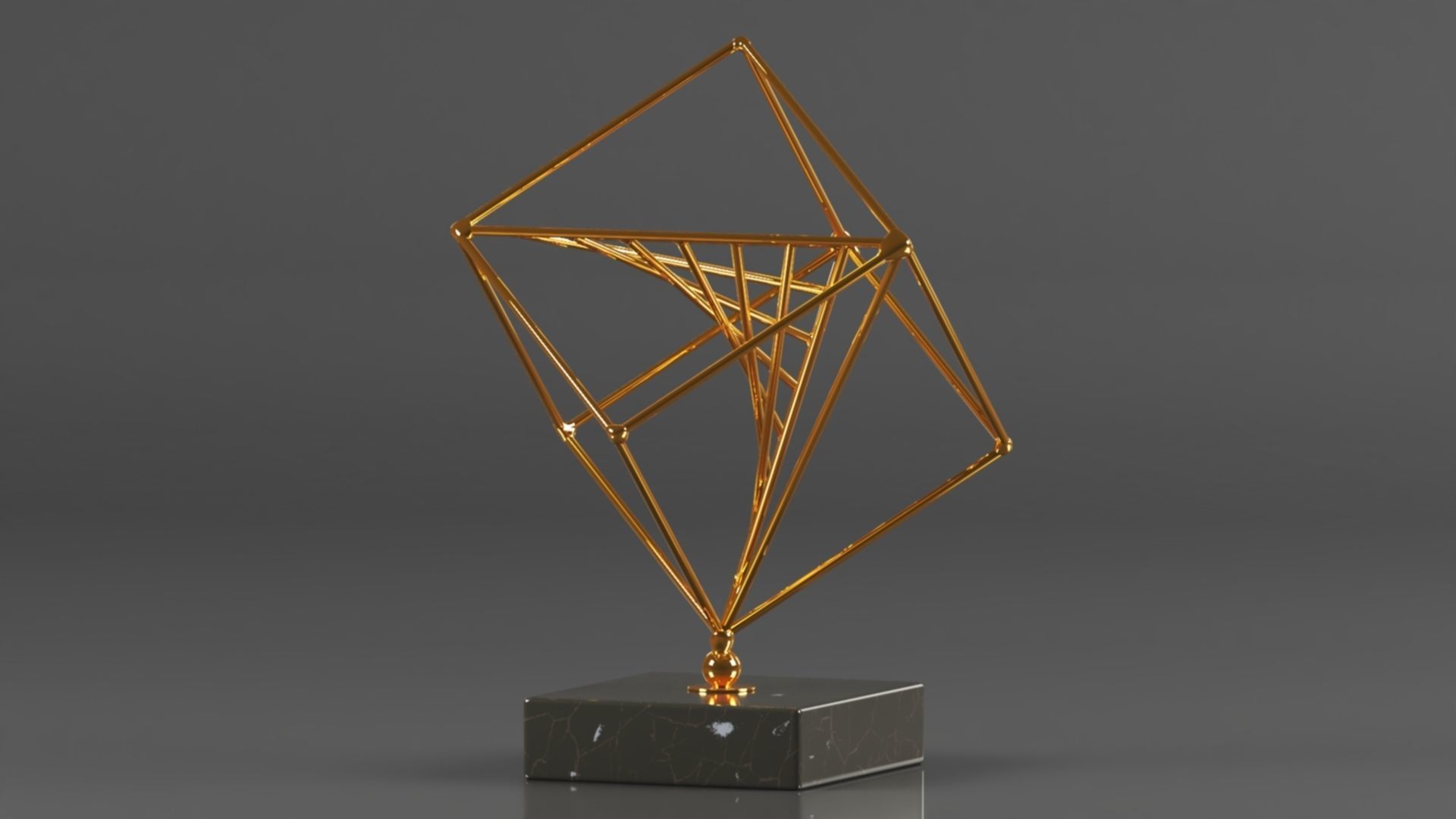 Art Amaze Abstract Figure Gold Decor Accent 3D print model_7