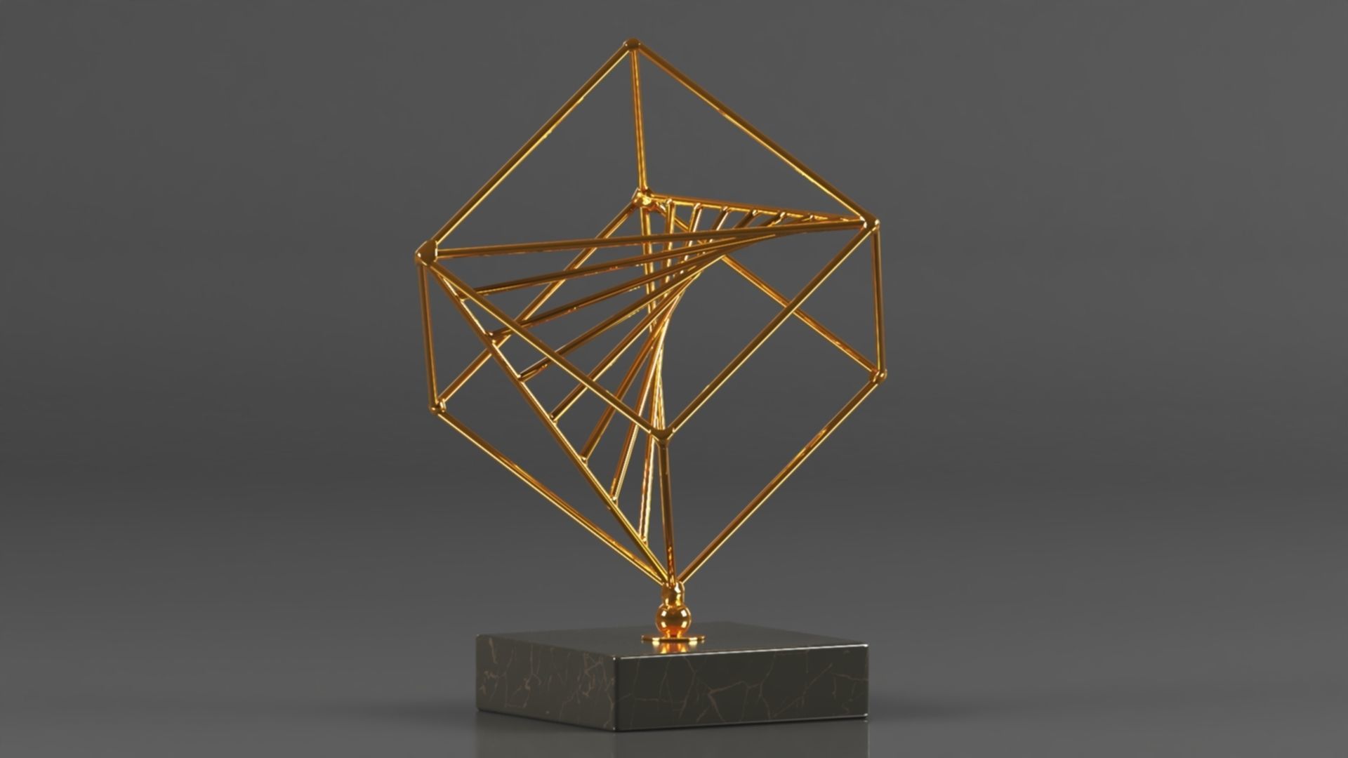 Art Amaze Abstract Figure Gold Decor Accent 3D print model_4
