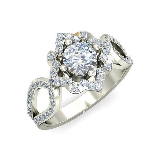 Radiant Women Crystal Floral Slim Band 3D print model
