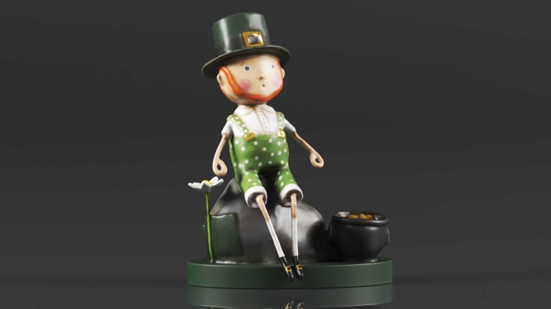 Lori Mitchell 13308 Leprechaun Boy Figurine 3D print model_2