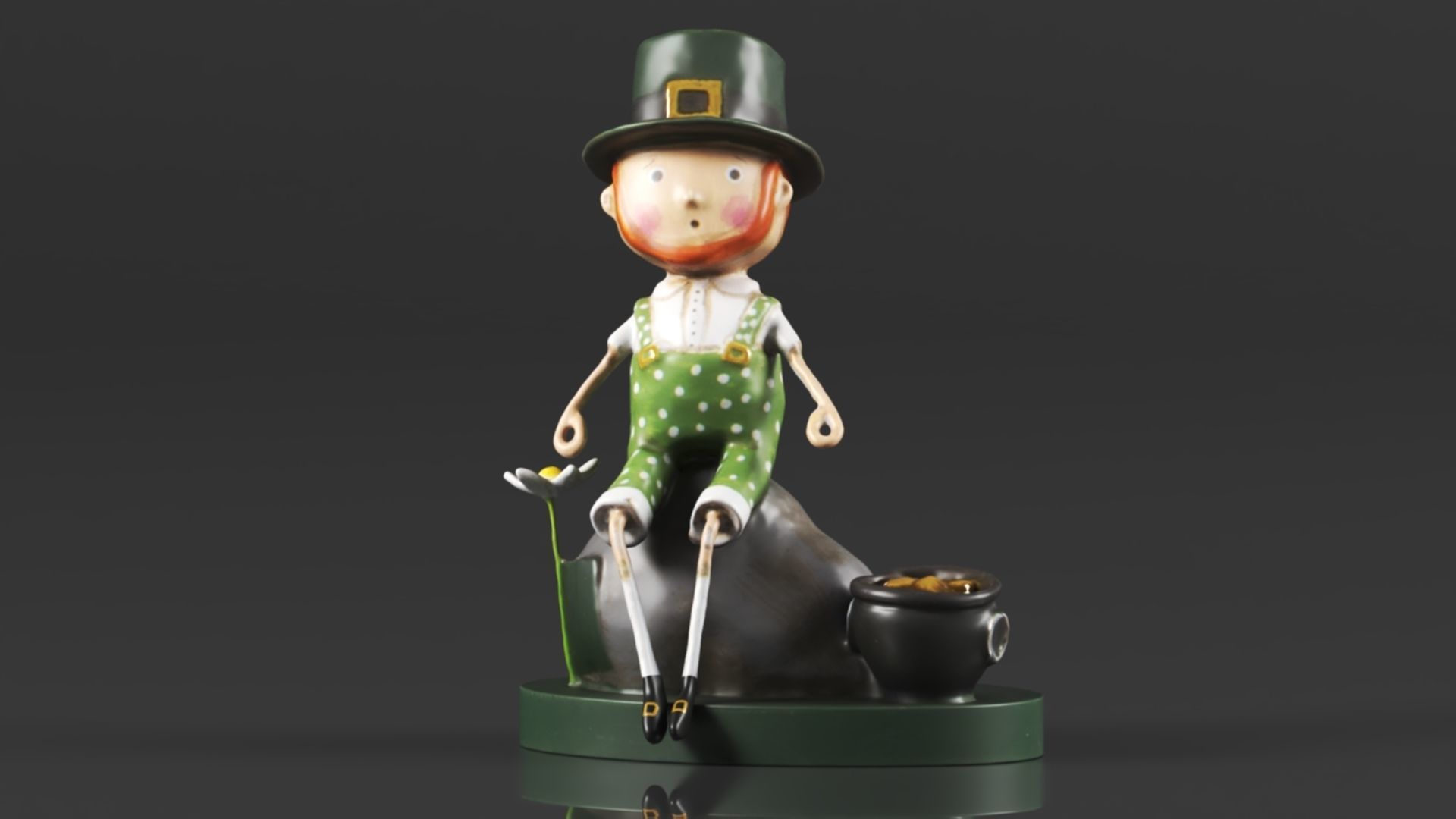 Lori Mitchell 13308 Leprechaun Boy Figurine 3D print model_7