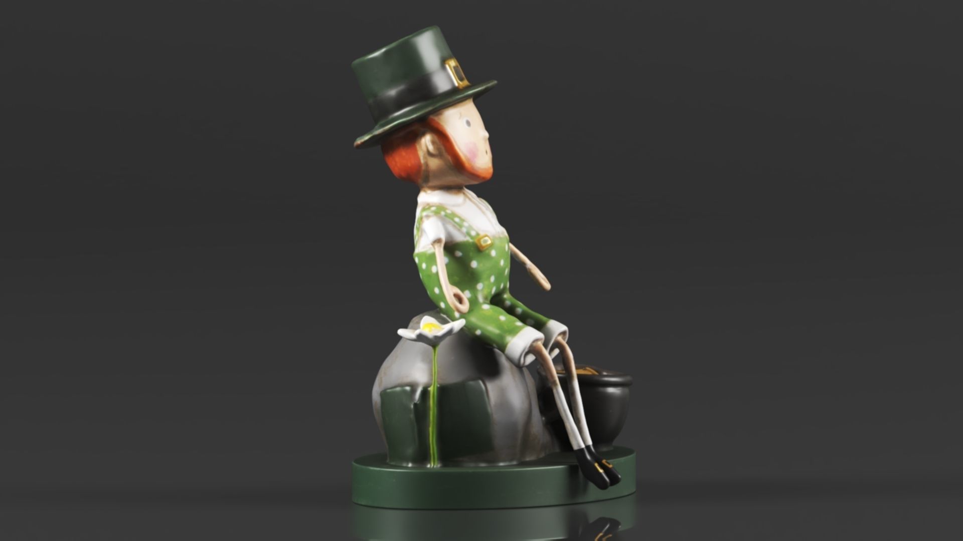 Lori Mitchell 13308 Leprechaun Boy Figurine 3D print model_3