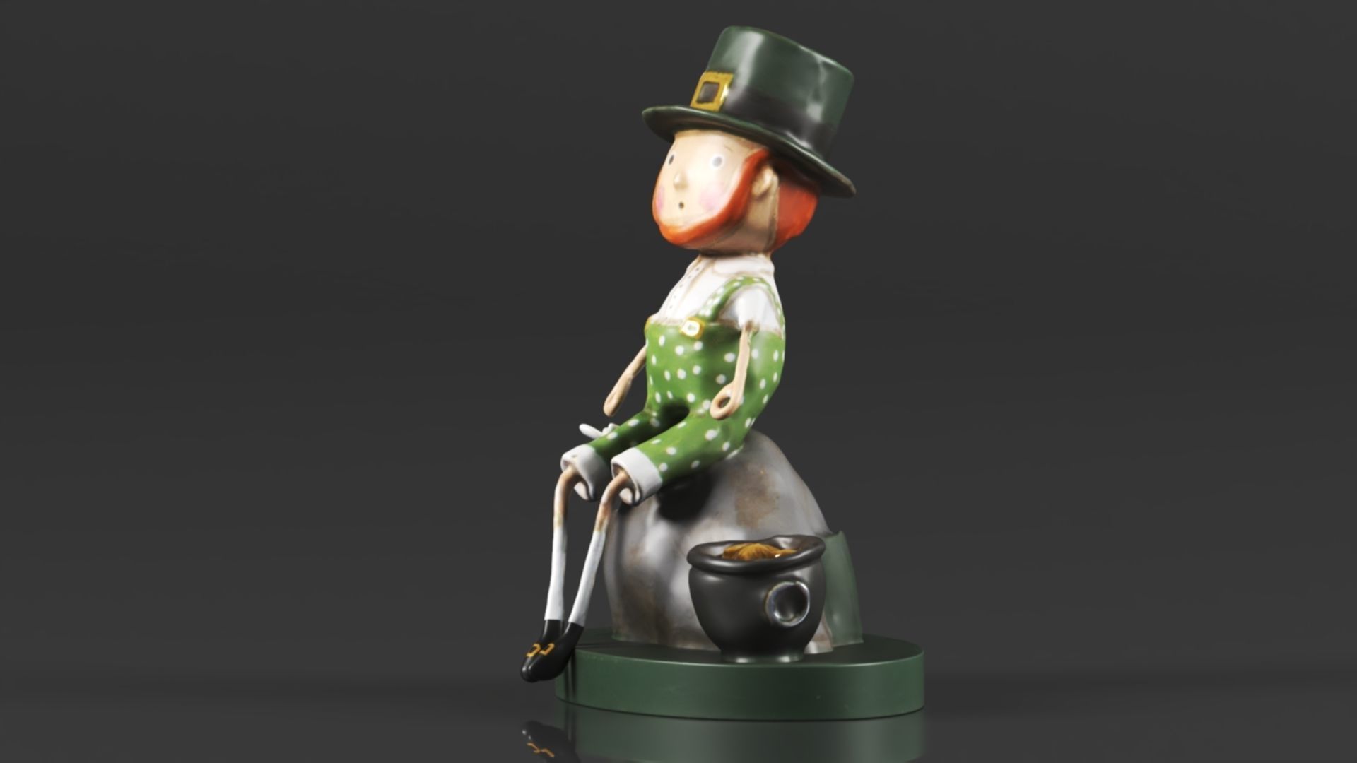 Lori Mitchell 13308 Leprechaun Boy Figurine 3D print model_6
