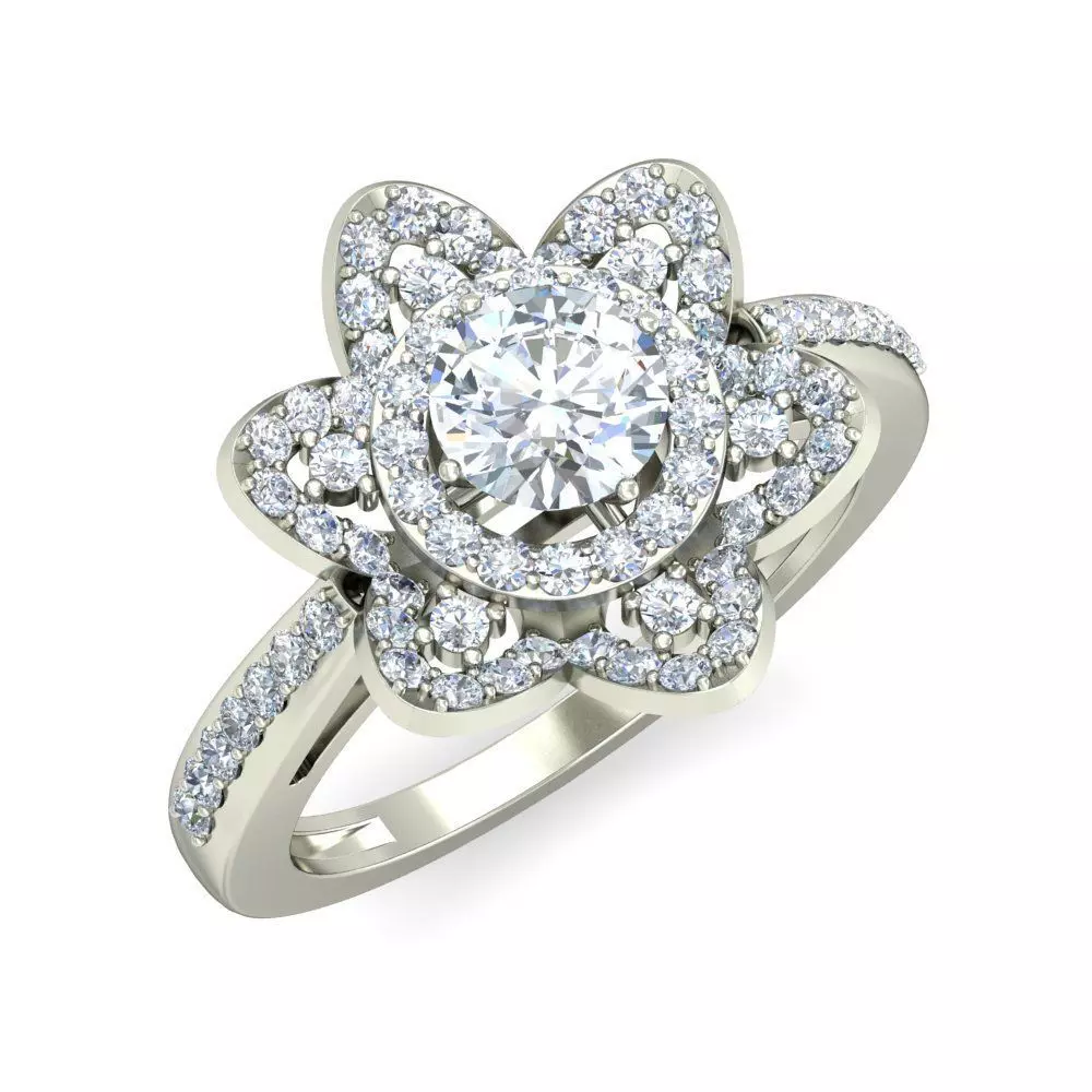 Sparkling Starlight Diamond Engagement Ring 3D print model