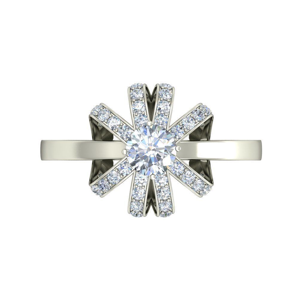 Classic Solitaire Engagement Ring 3D print model_3