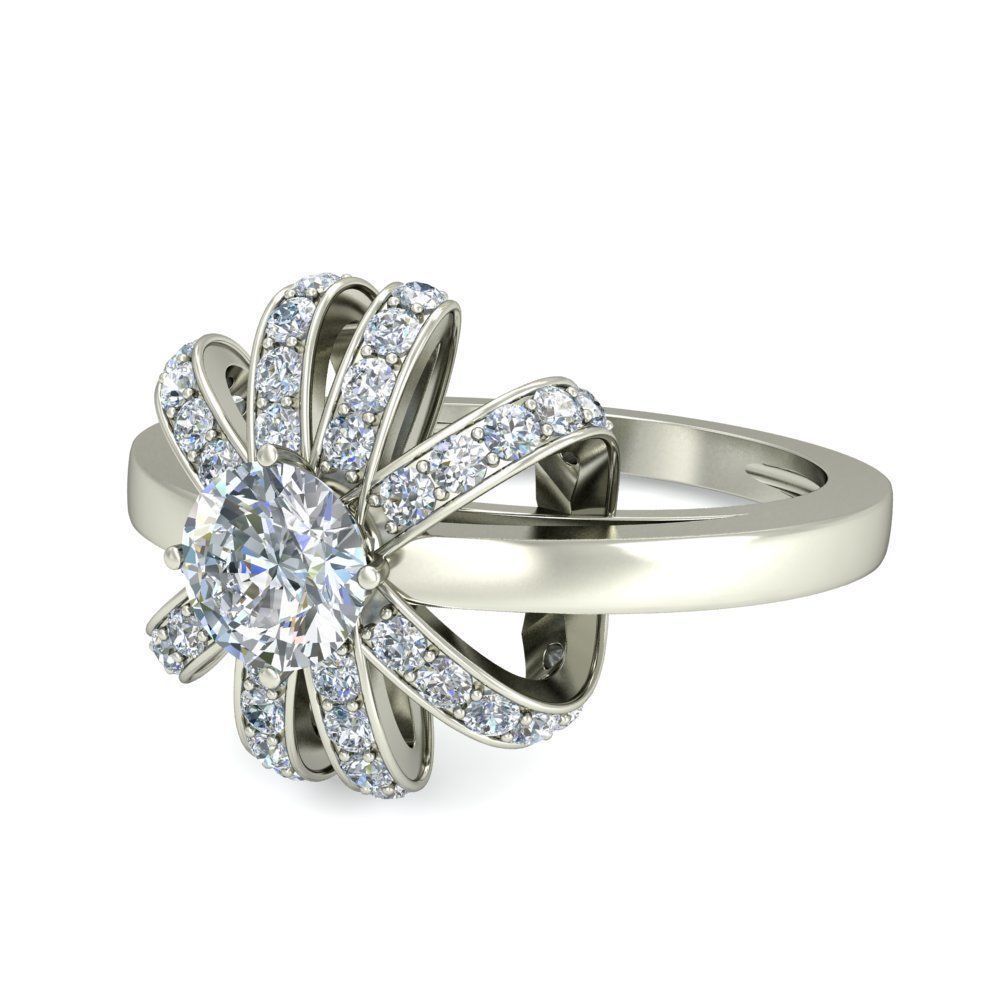 Classic Solitaire Engagement Ring 3D print model_4