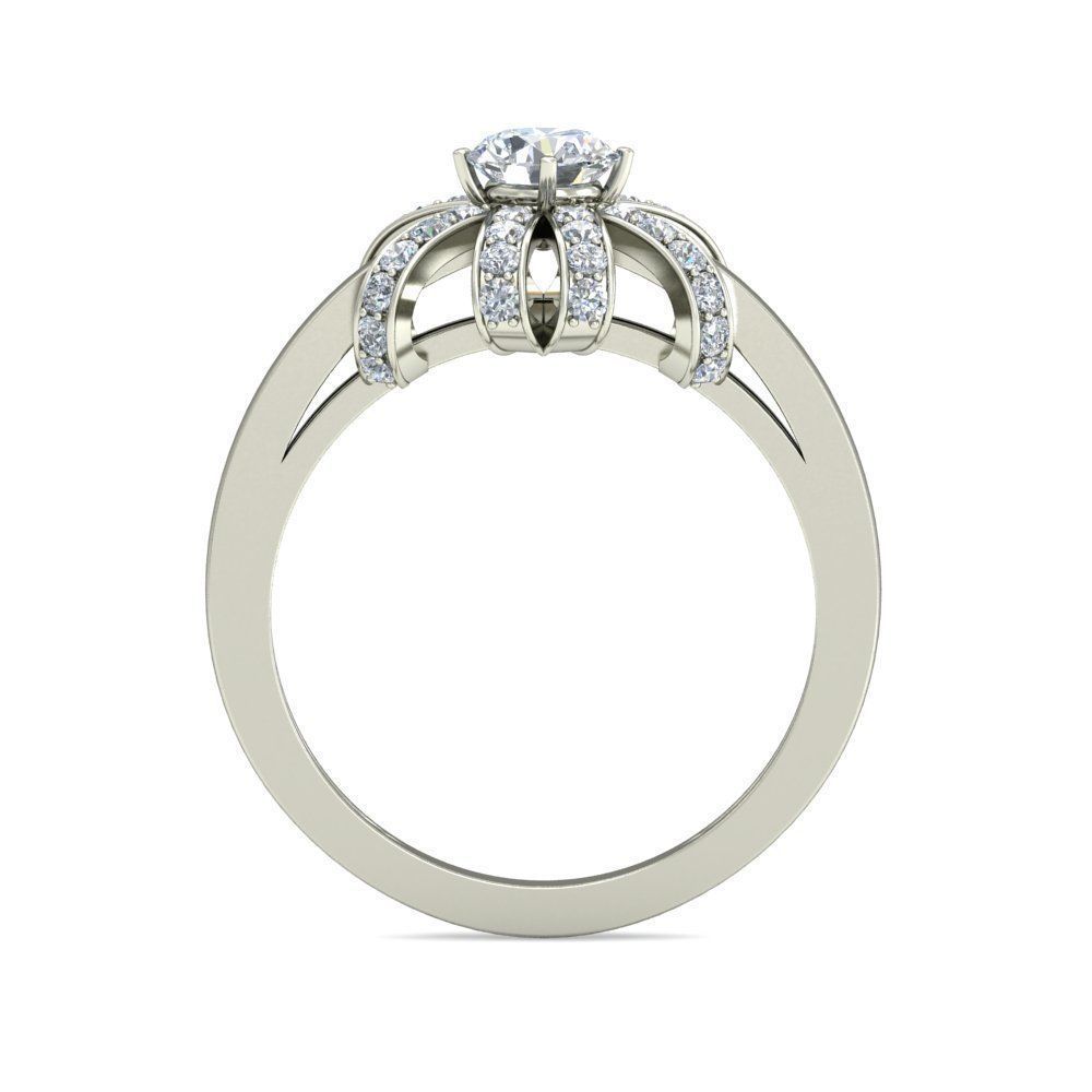 Classic Solitaire Engagement Ring 3D print model_1