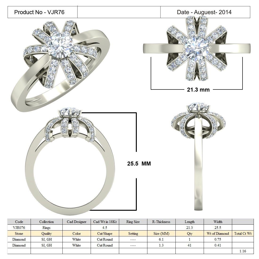 Classic Solitaire Engagement Ring 3D print model_5