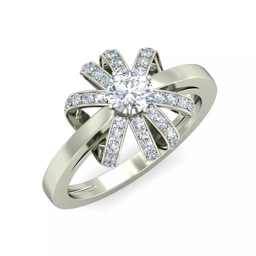 Classic Solitaire Engagement Ring 3D print model_0