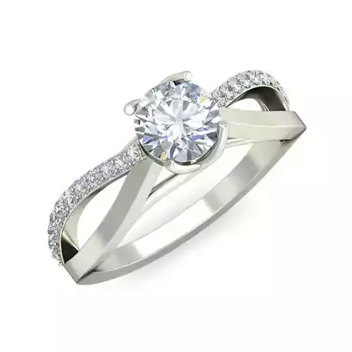 Diamond Twist Bypass Engagement Ring 
