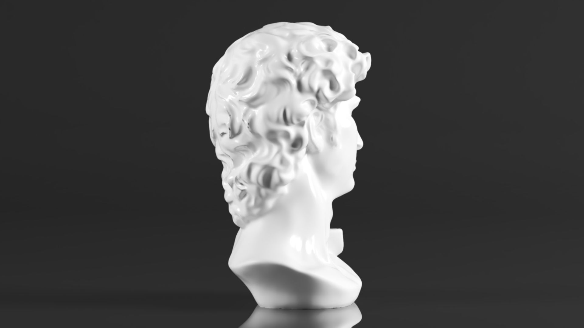 Cozylkx  Premium Resin Greek Michelangelo David Bust Statue 3D print model_4