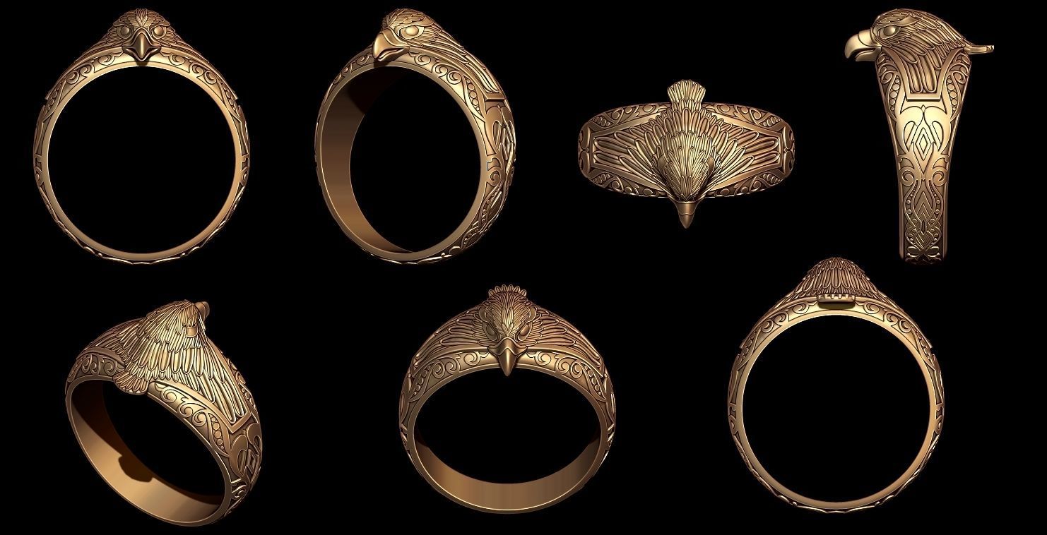 EAGLE RING 3D print model_7