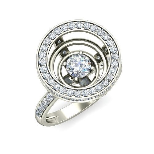 Graceful Floral Design Engagement Ring 3D print model