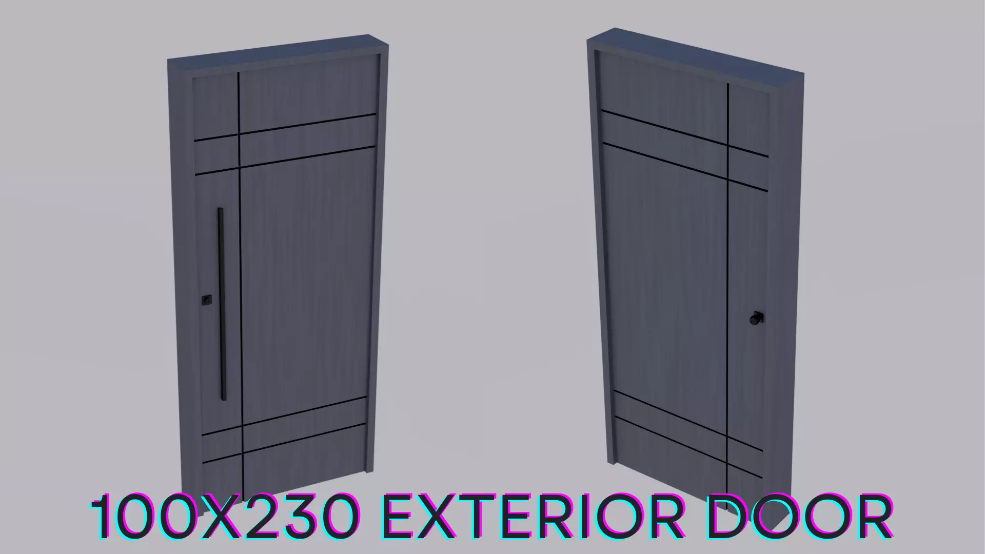 Exterior Door V3 100x230 Low-poly 3D model