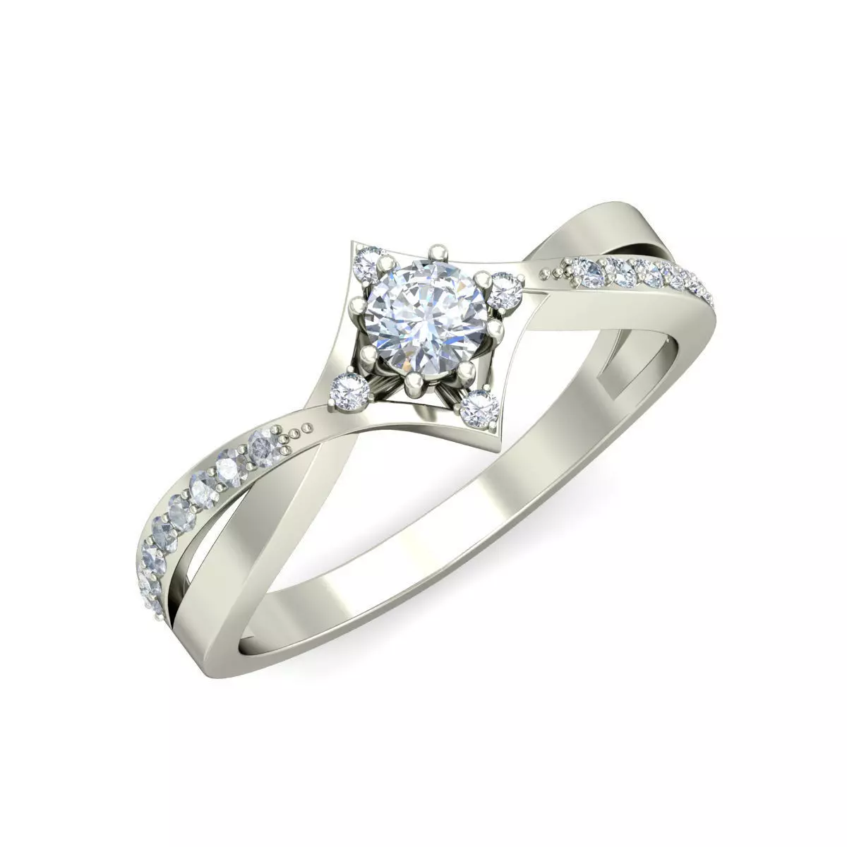 Classic Square Round Promise Ring 3D print model