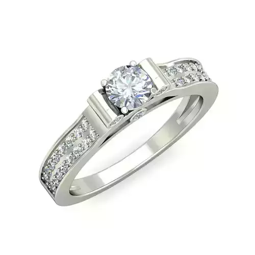 Stunning White Gold Engagement Ring 3D print model
