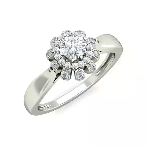 Radiant Cluster Mirage Diamond Solitaire Ring 3D print model