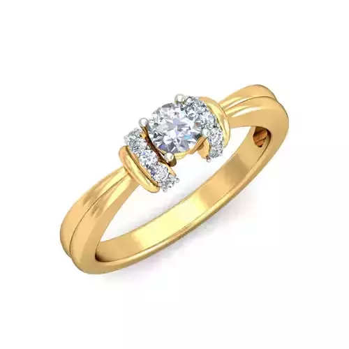 Elegant Solitaire Diamond Engagement Ring 3D print model
