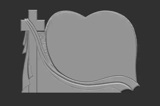 Cross and Heart Shape Tombstone 3D print model