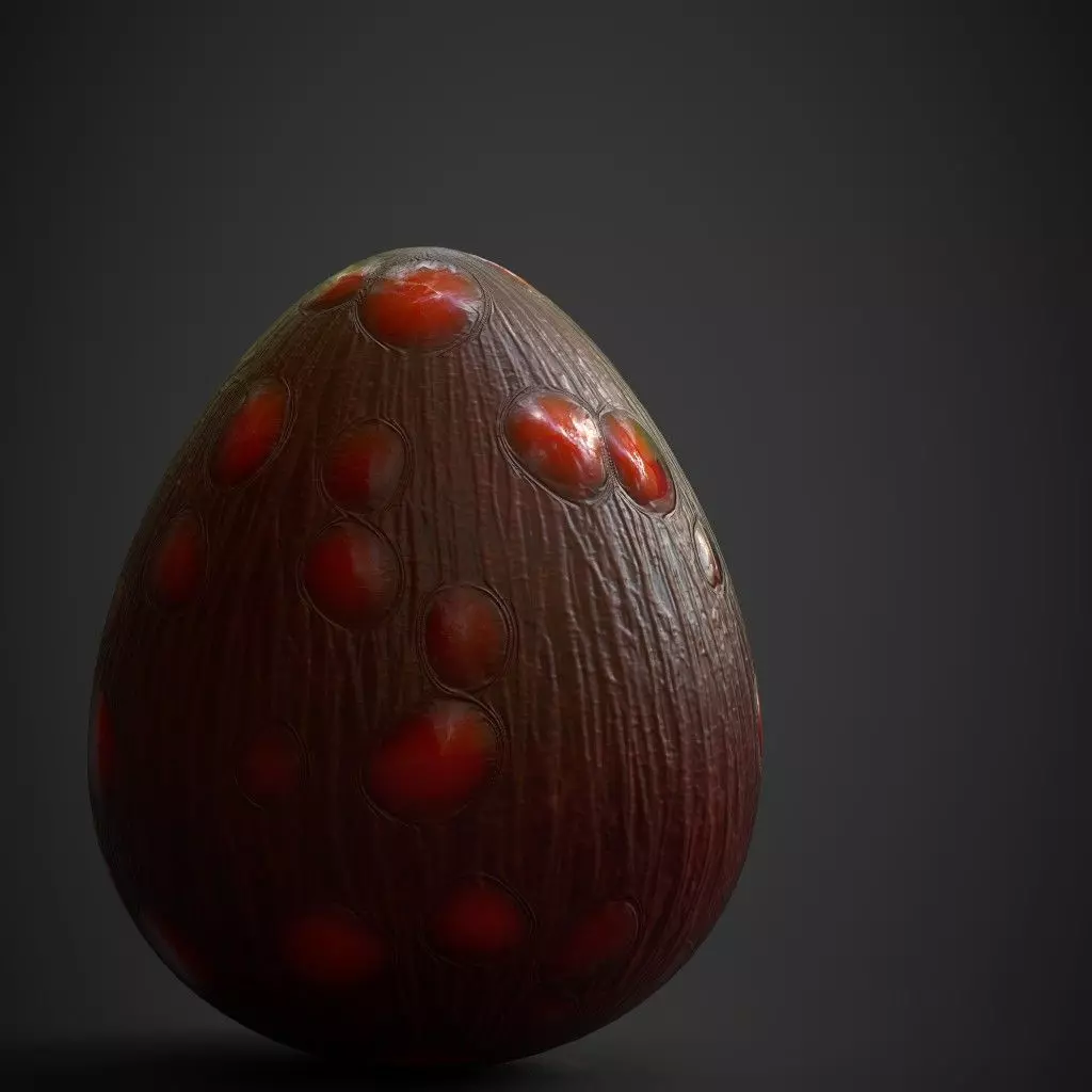 Red Dragon Egg Low-poly 3D model_0
