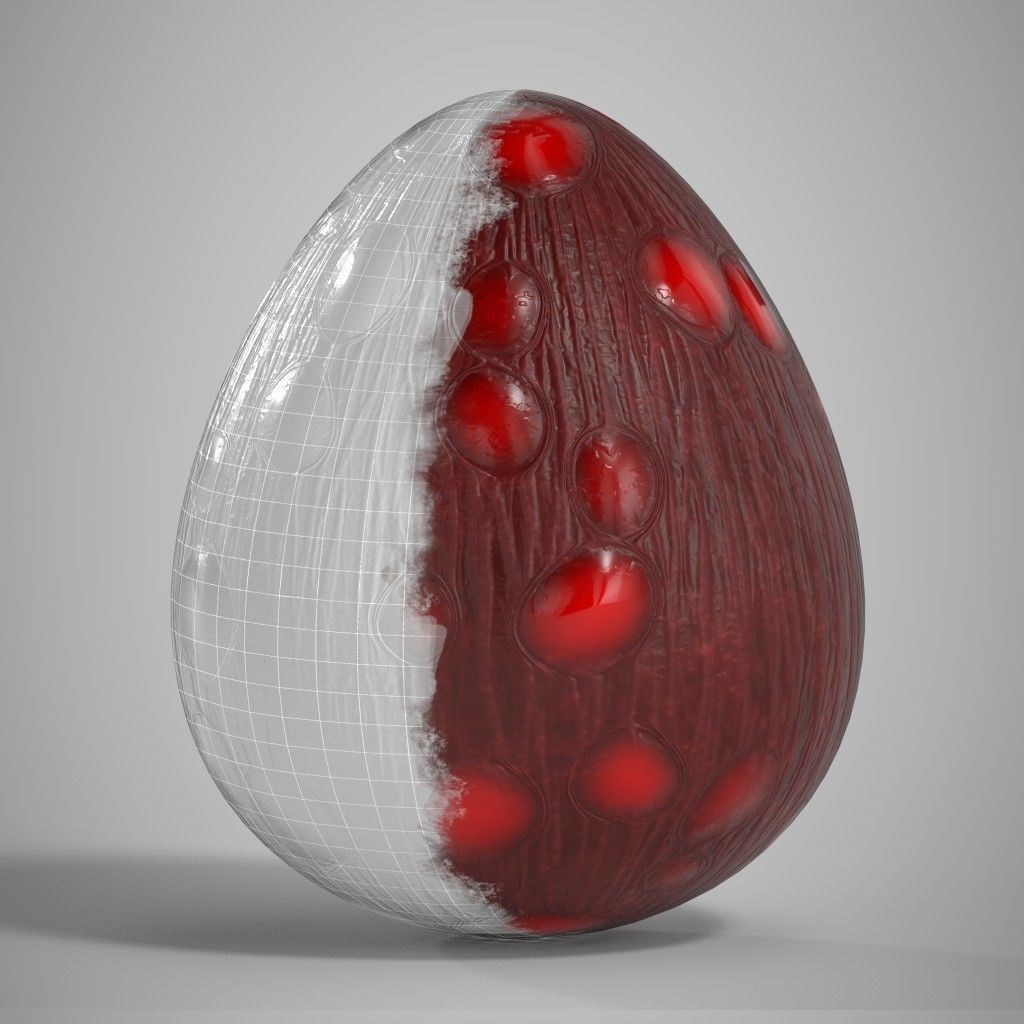 Red Dragon Egg Low-poly 3D model_3