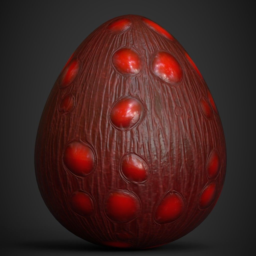 Red Dragon Egg Low-poly 3D model_2
