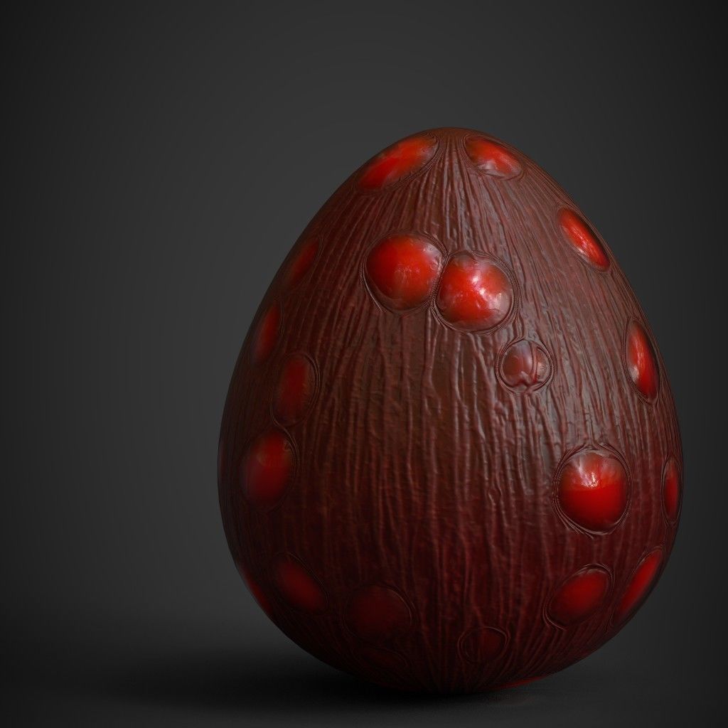 Red Dragon Egg Low-poly 3D model_1