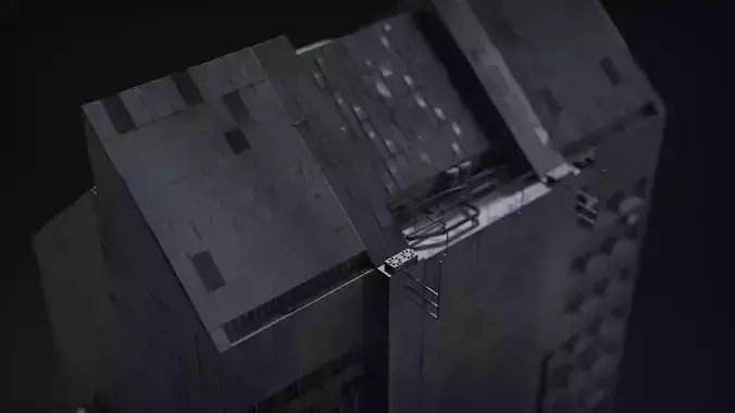 Brutalist Scifi Future Building 07 3D model