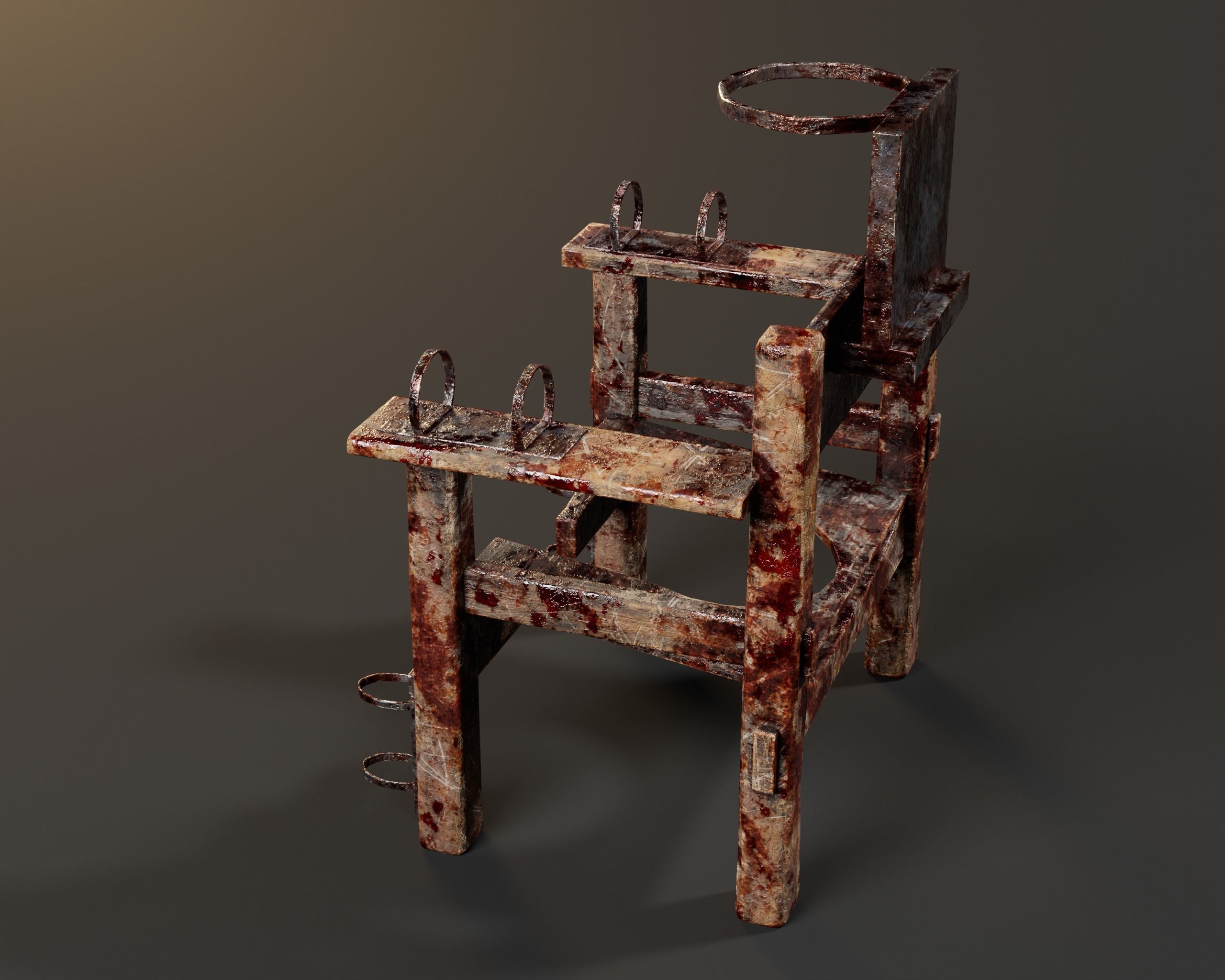 Judas Torture Stool Low-poly 3D model_12