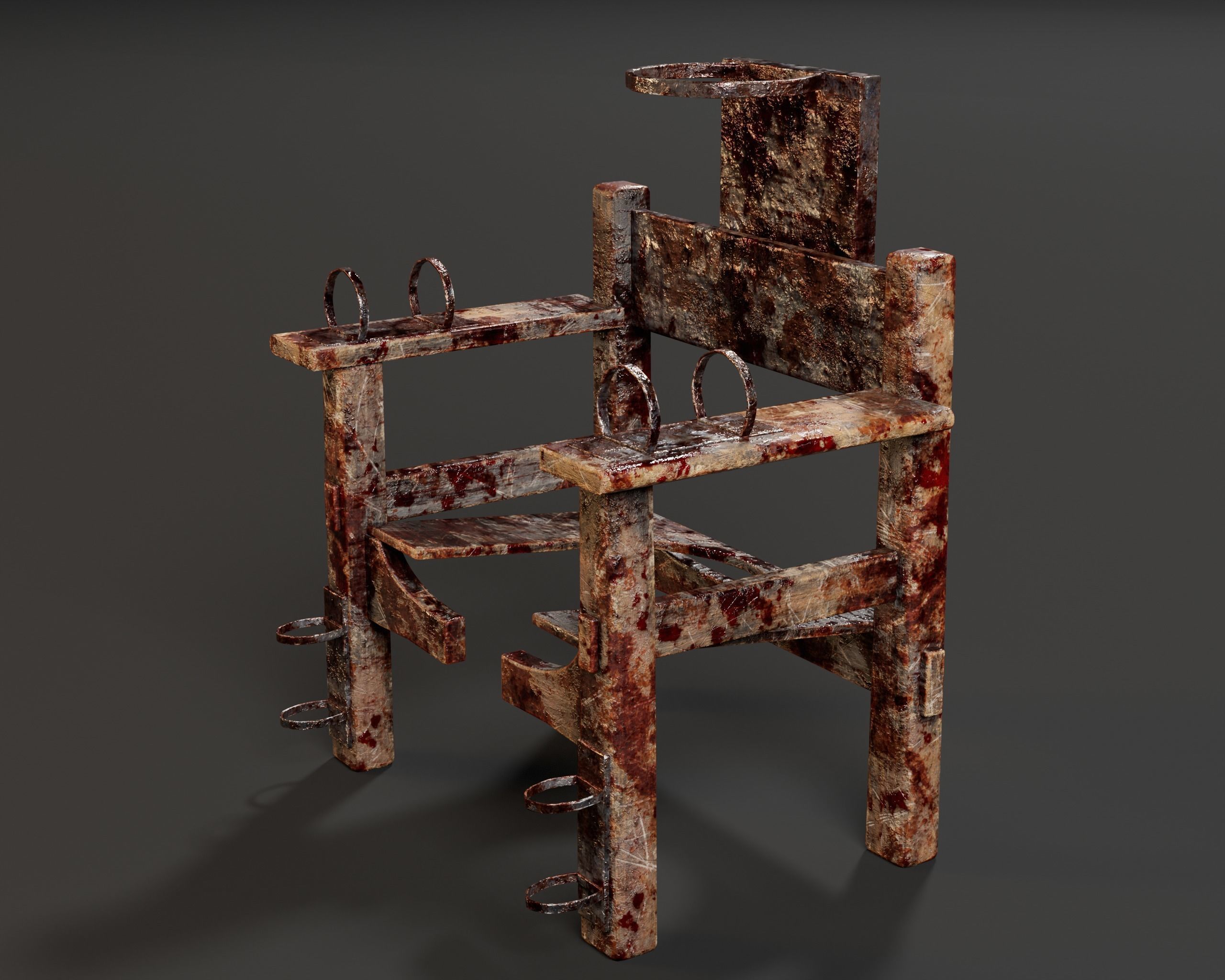 Judas Torture Stool Low-poly 3D model_8