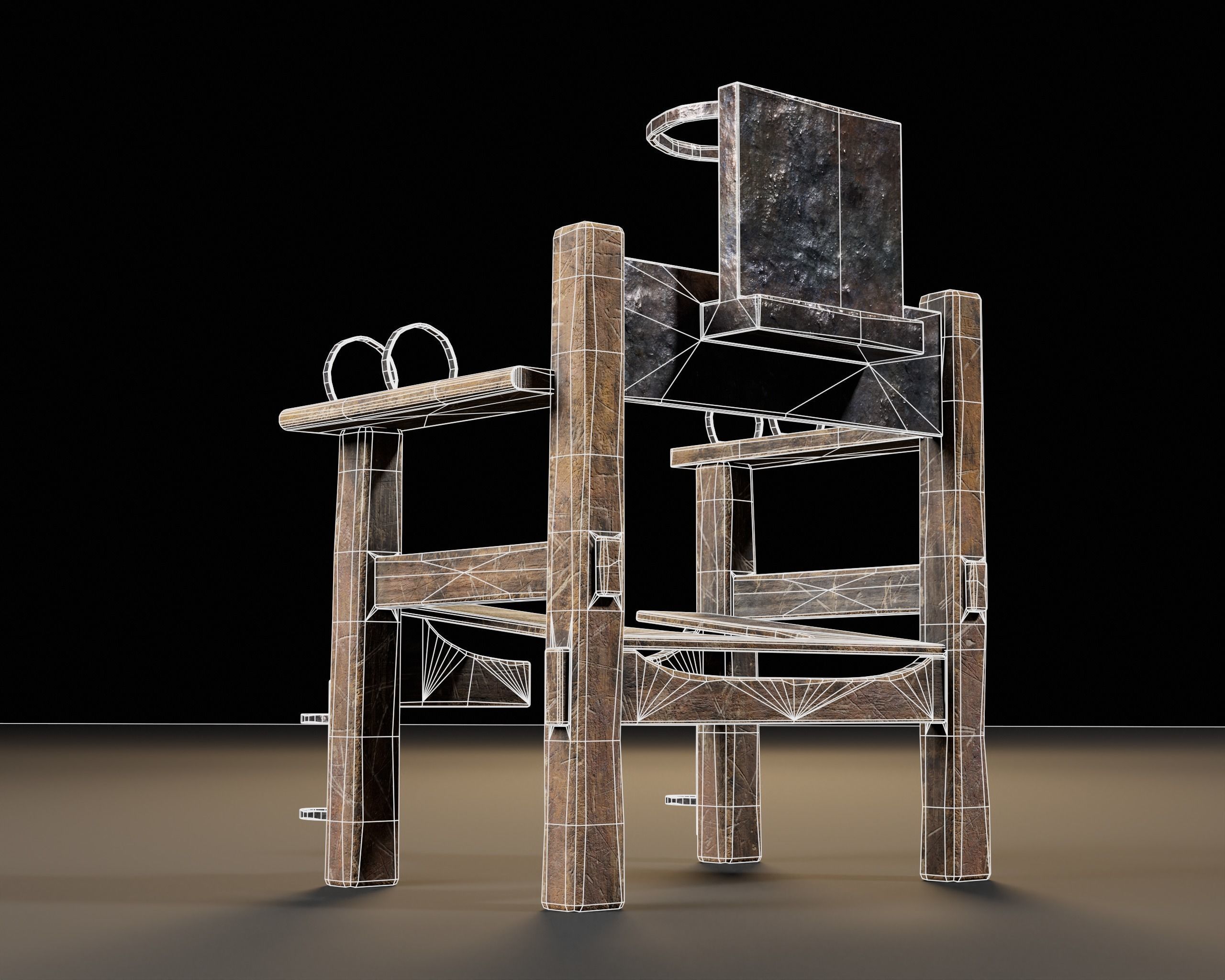 Judas Torture Stool Low-poly 3D model_15