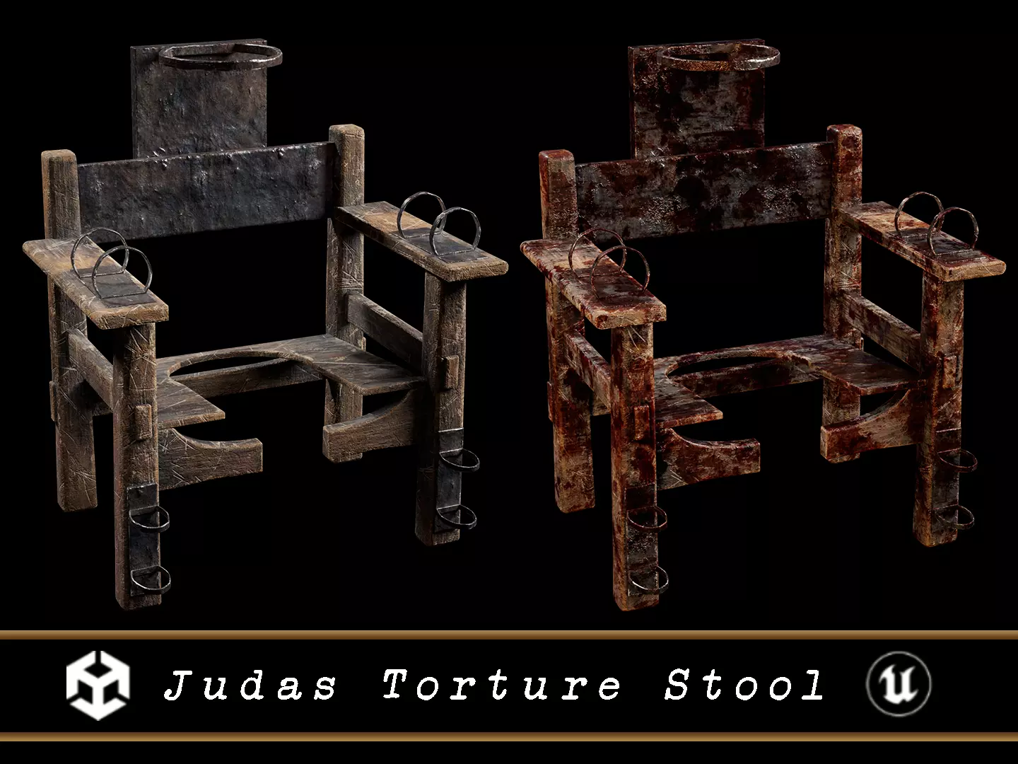 Judas Torture Stool Low-poly 3D model_0