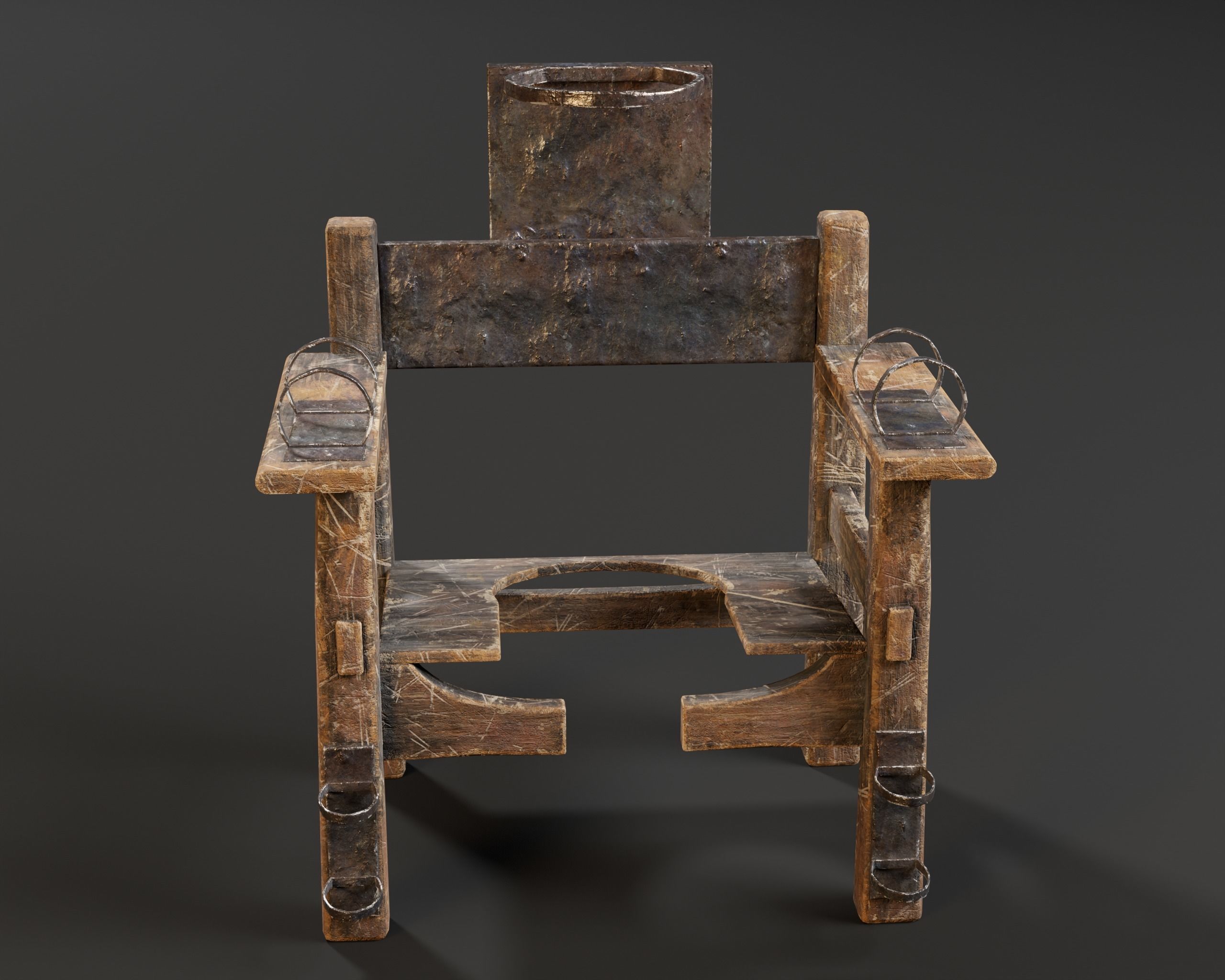 Judas Torture Stool Low-poly 3D model_4