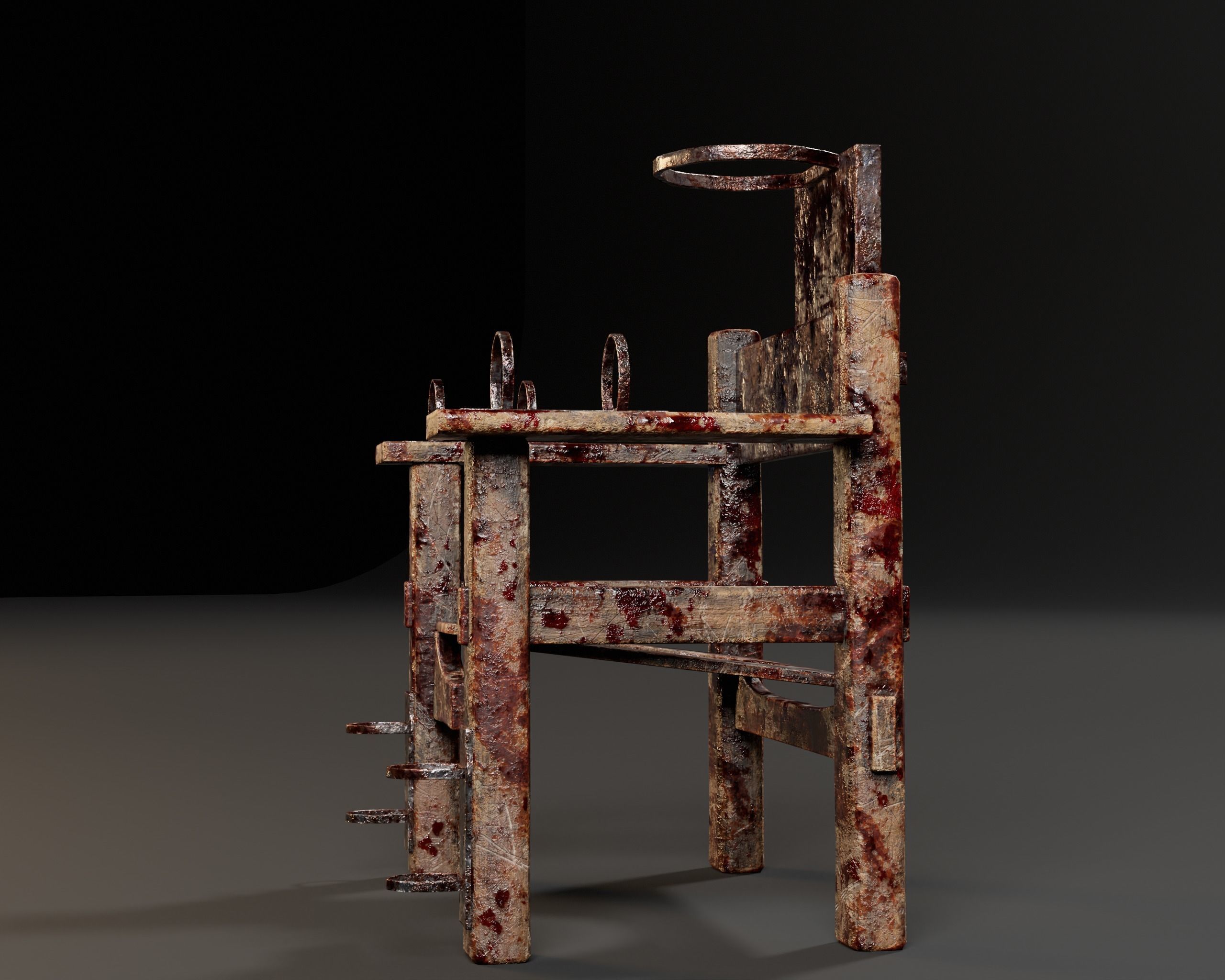 Judas Torture Stool Low-poly 3D model_10