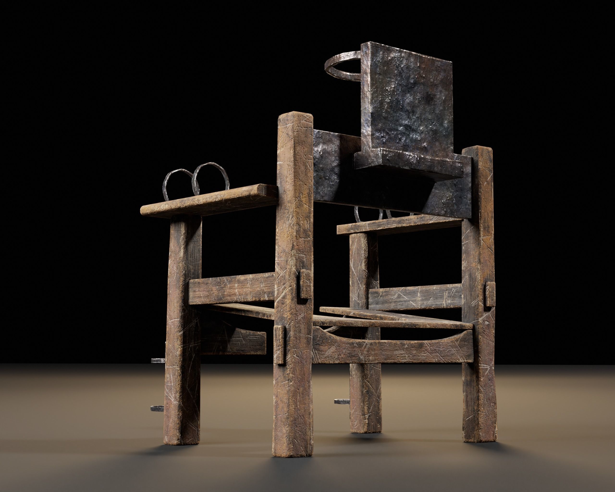 Judas Torture Stool Low-poly 3D model_14