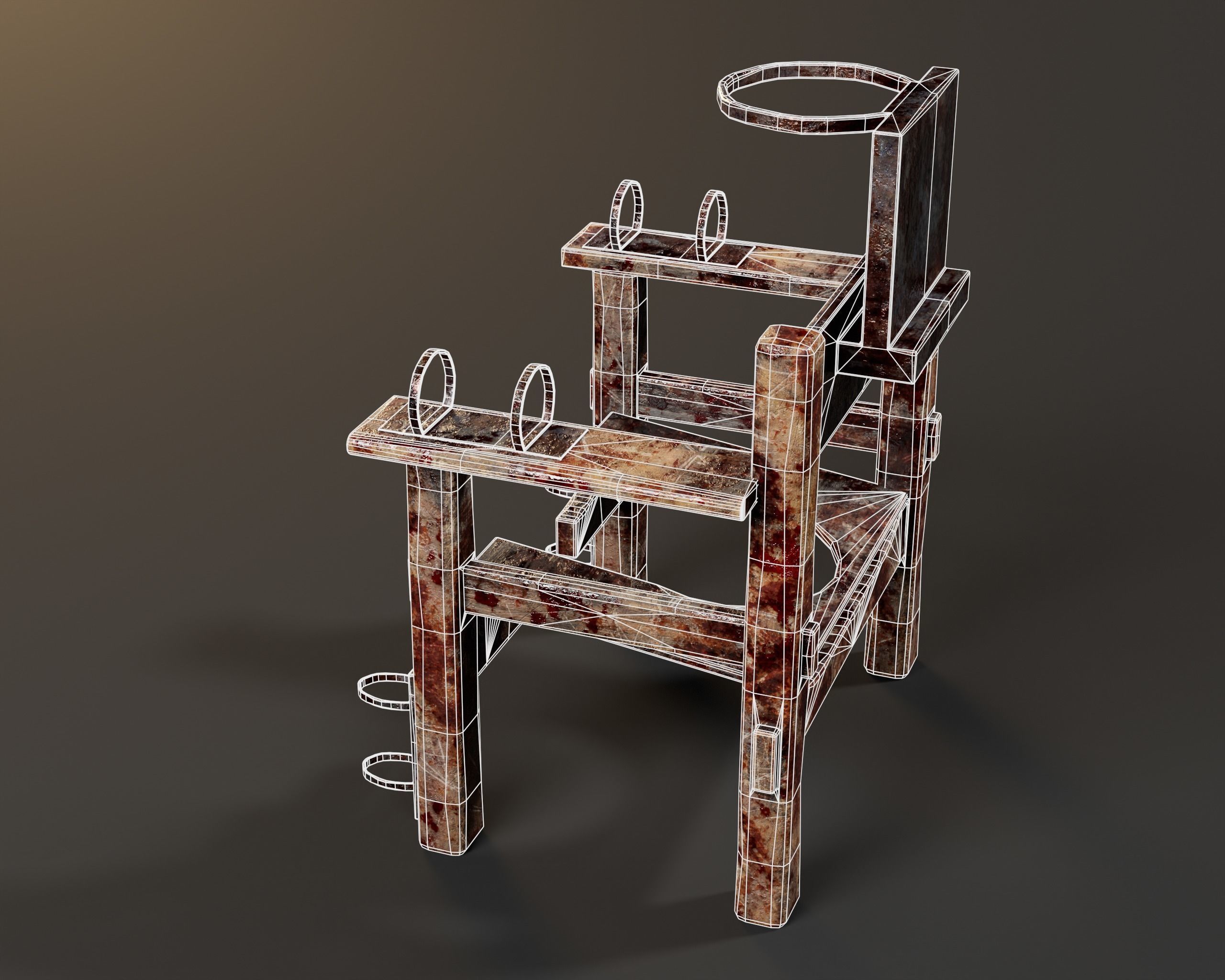 Judas Torture Stool Low-poly 3D model_13