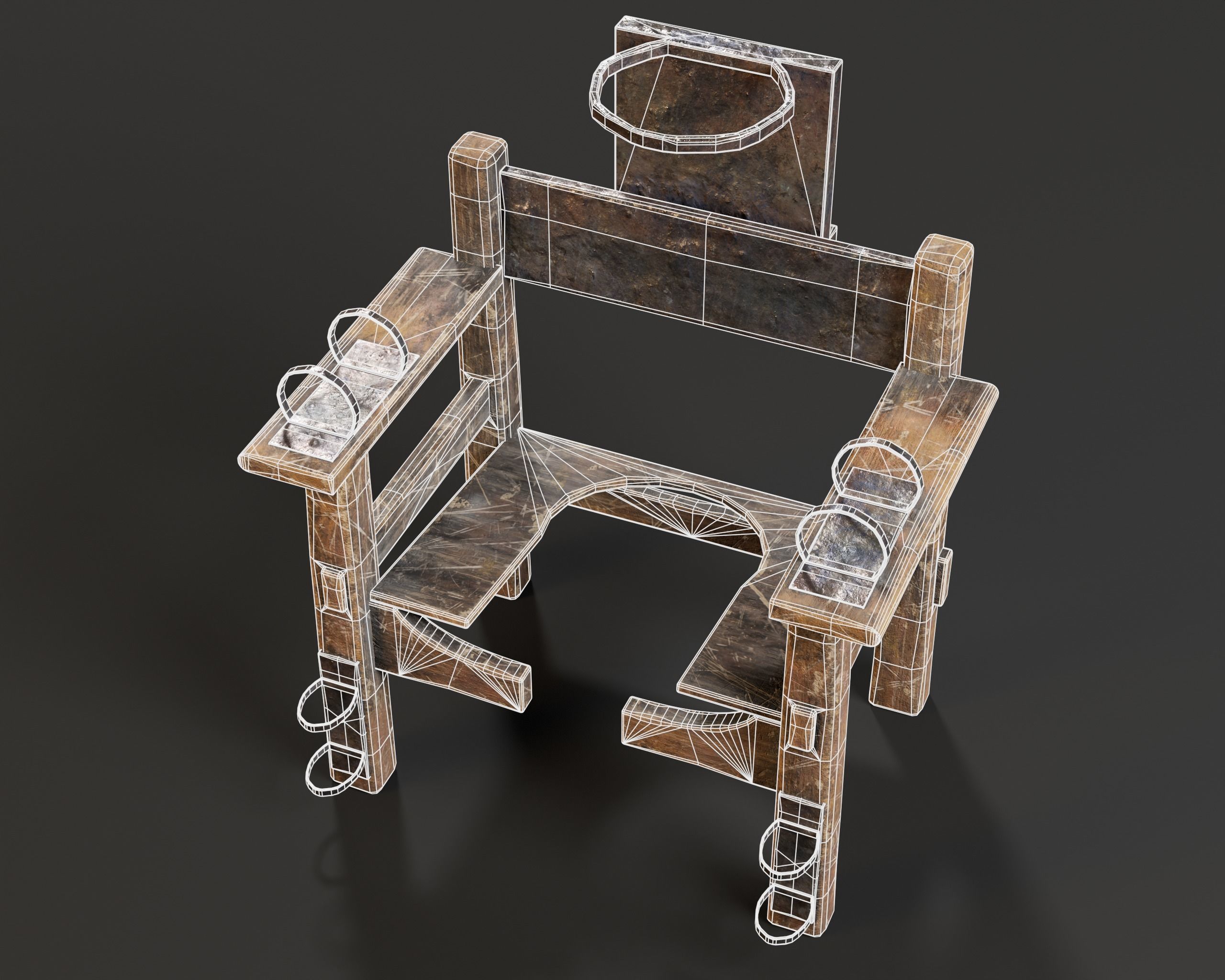 Judas Torture Stool Low-poly 3D model_7