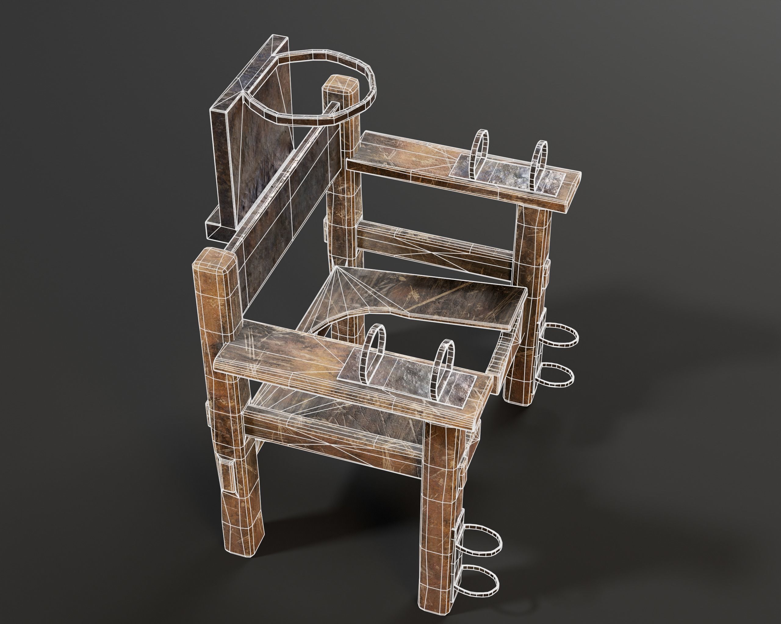 Judas Torture Stool Low-poly 3D model_19