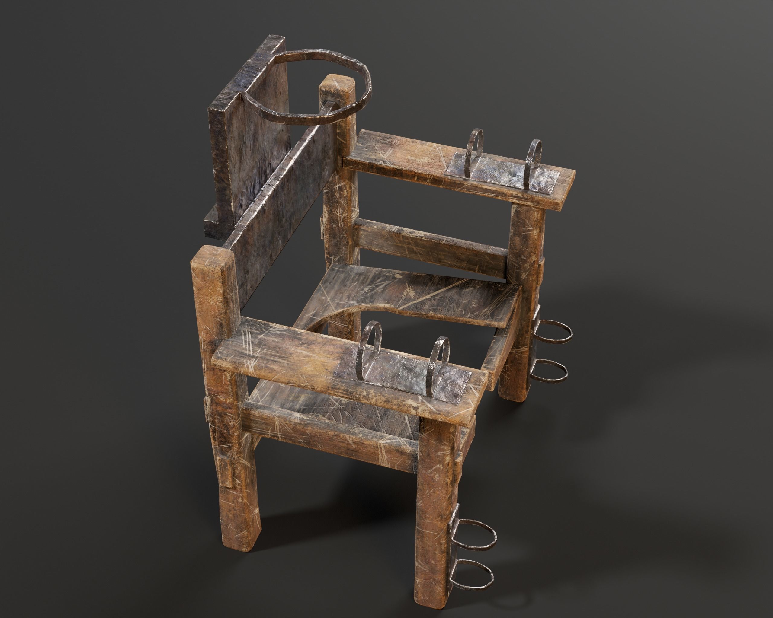 Judas Torture Stool Low-poly 3D model_18