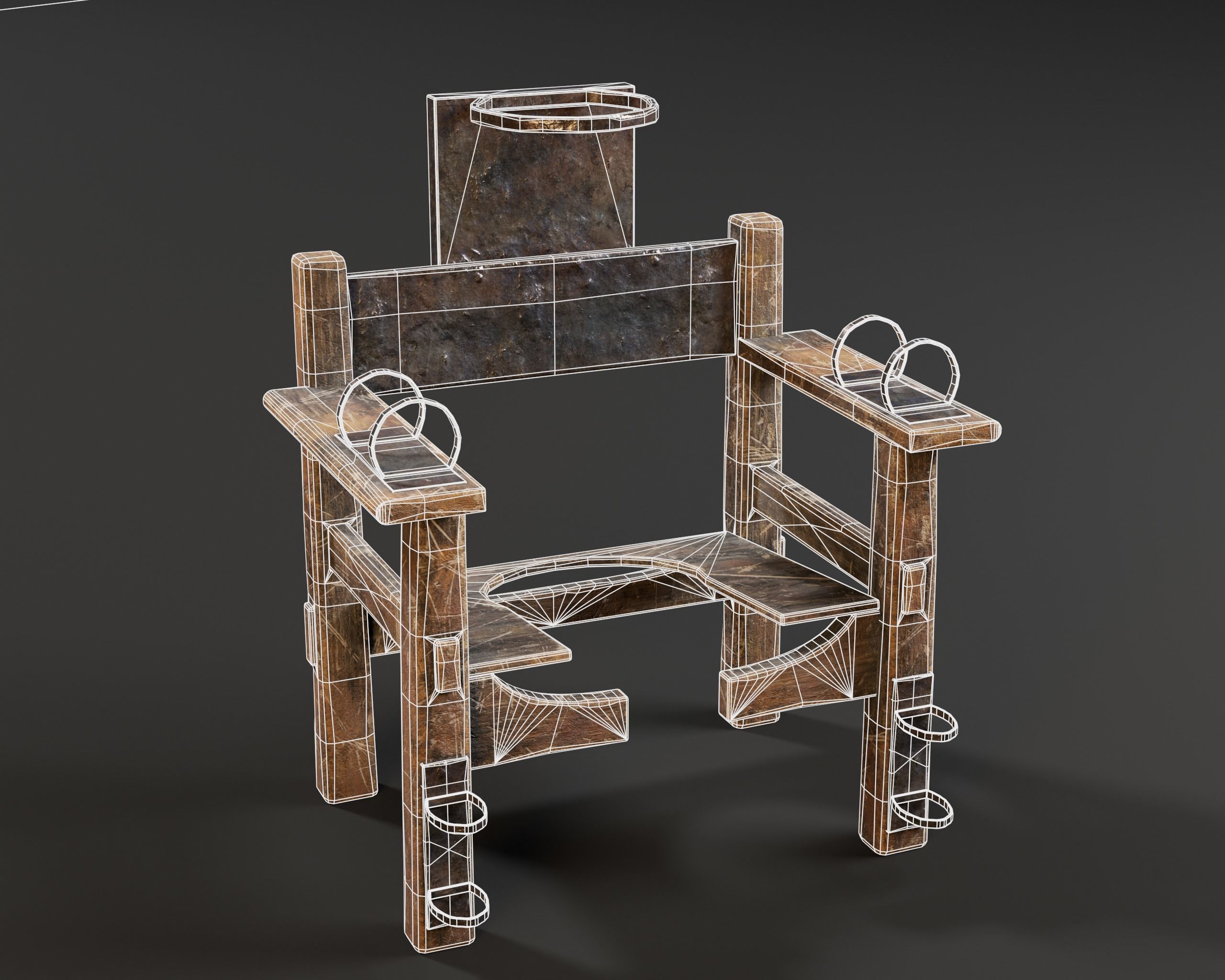 Judas Torture Stool Low-poly 3D model_3