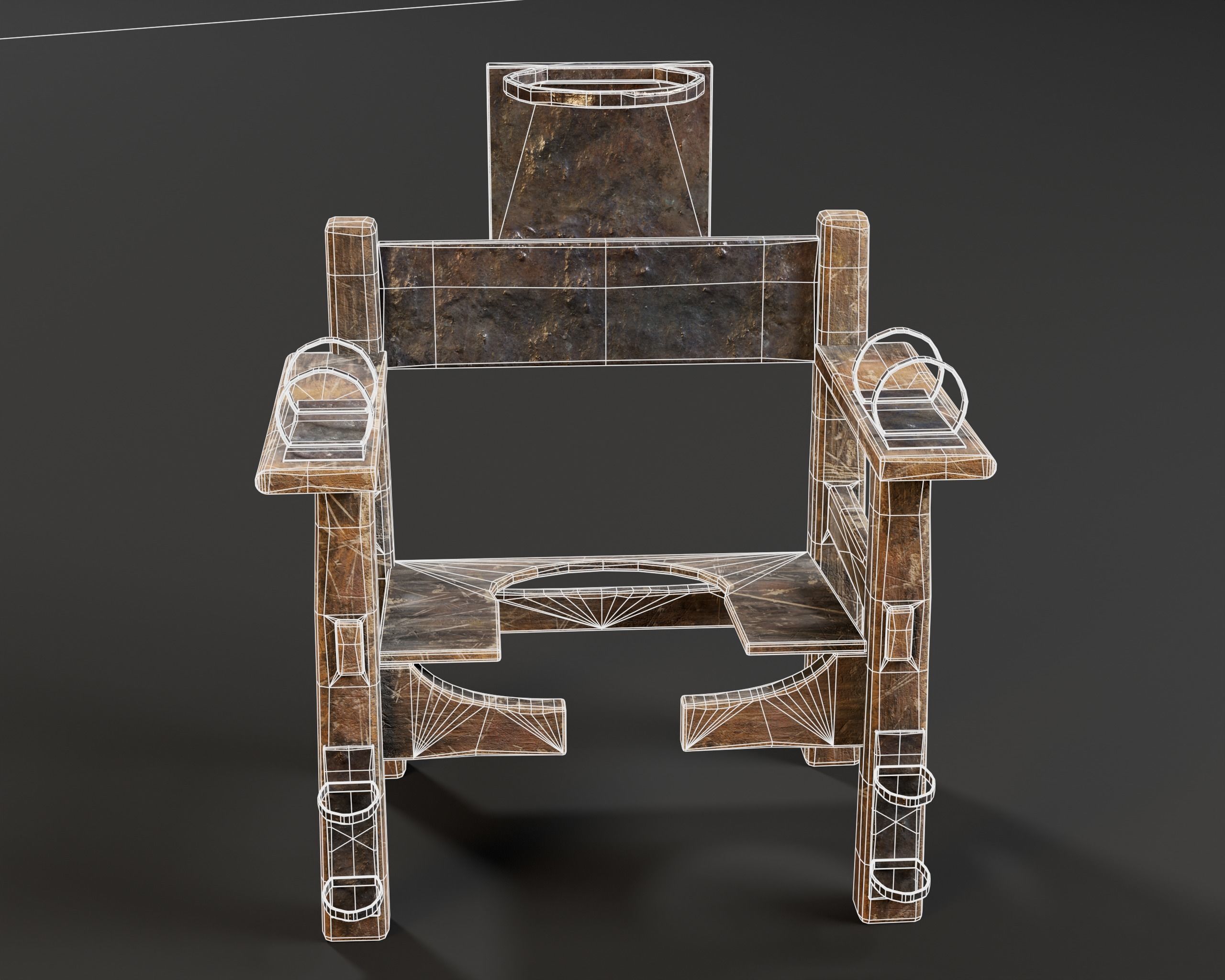 Judas Torture Stool Low-poly 3D model_5