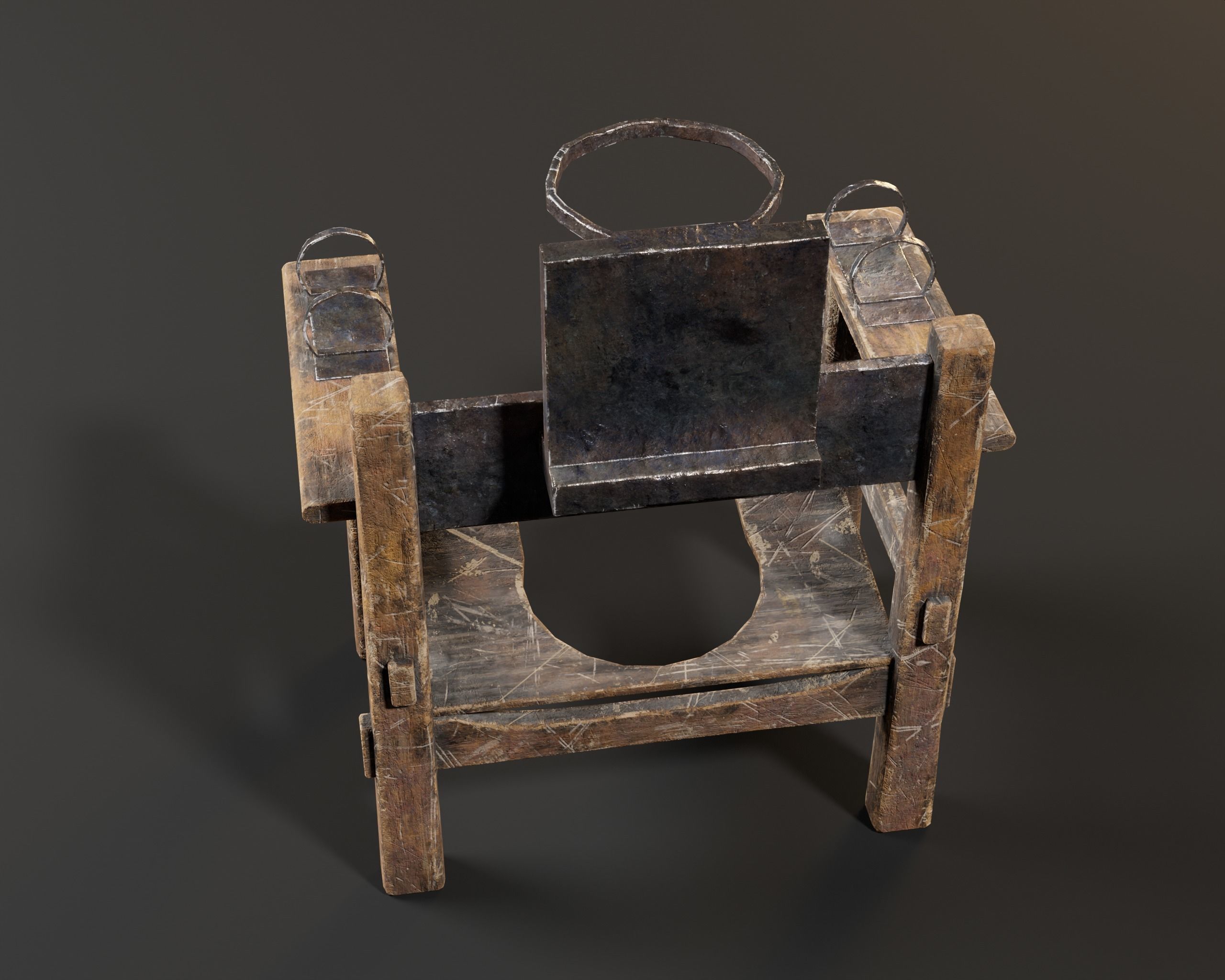 Judas Torture Stool Low-poly 3D model_16