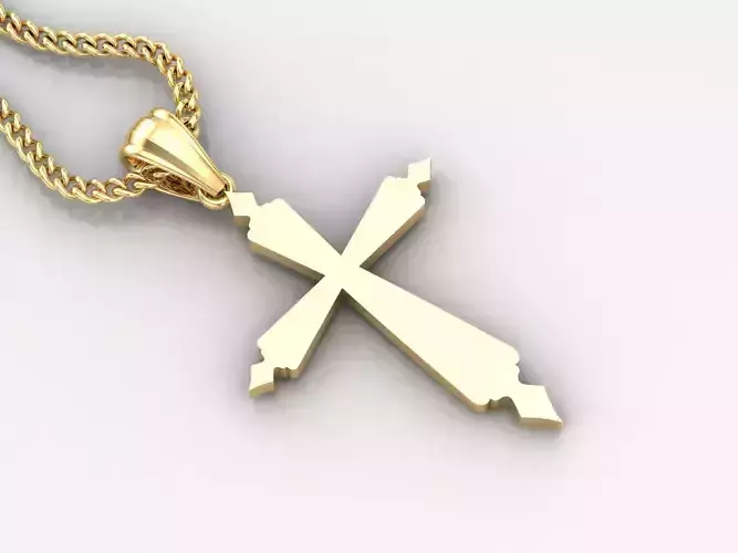Light Gold 18K Cross Pendant 1CP100