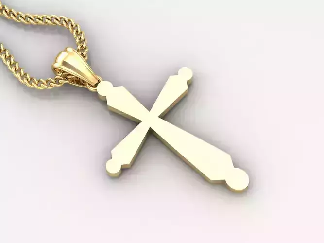 Light Gold 18K Cross Pendant 1CP098